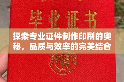 西沙探索专业证件制作印刷的奥秘，品质与效率的完美结合